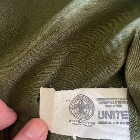 Vintage Boy Scouts Of America Shorts Men's 46 Green Official Uniform Pockets 80s - Picture 3 of 4